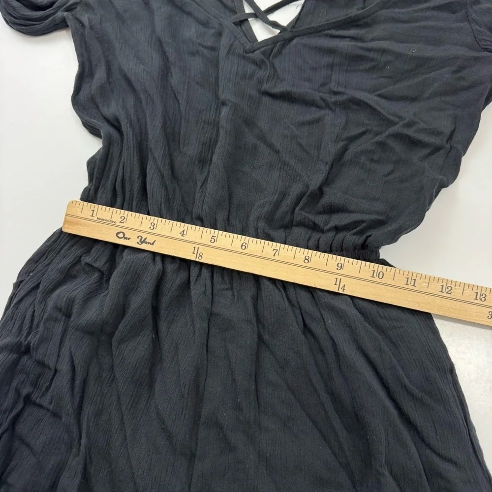 Hollister Sz XS Black Long Sleeve Bell Sleeves Short Romper Viscose Whimsigoth